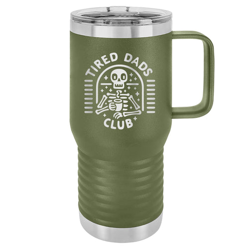 Tired Dads Club Etched Insulated Travel Mug
