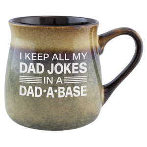 I Keep All My Dad Jokes in a Dad-A-Base Etched Ceramic Mug