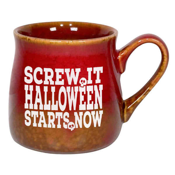 Screw It Halloween Starts Now Etched Ceramic Camp Mug