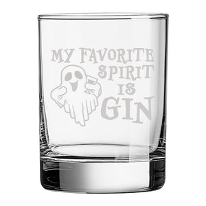 My Favorite Spirit Is Etched Rocks Glass