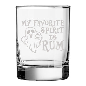 My Favorite Spirit Is Etched Rocks Glass