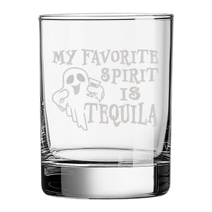 My Favorite Spirit Is Etched Rocks Glass