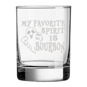 My Favorite Spirit Is Etched Rocks Glass