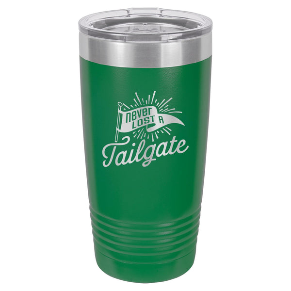 Never Lost a Tailgate Etched Insulated Tumbler & Lid
