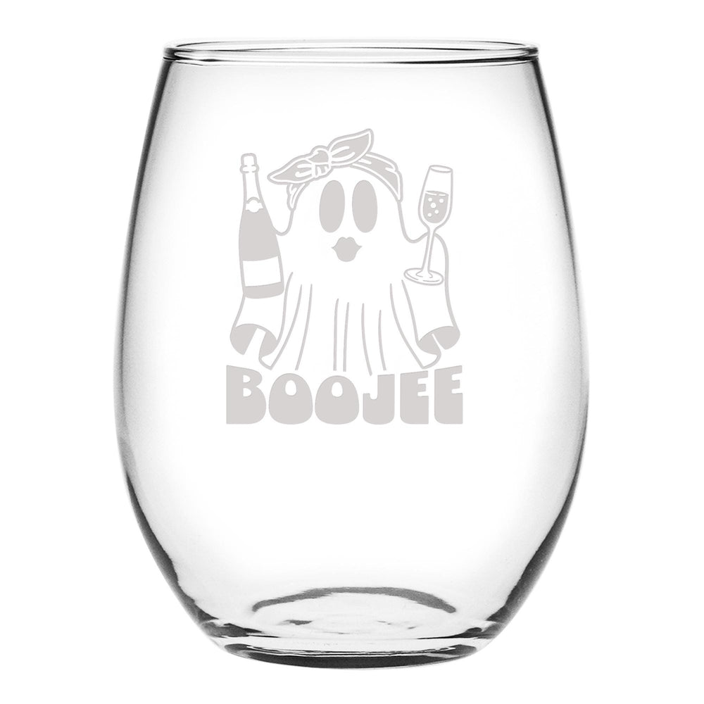 BooJee Etched Stemless Wine Glass