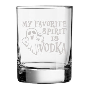 My Favorite Spirit Is Etched Rocks Glass