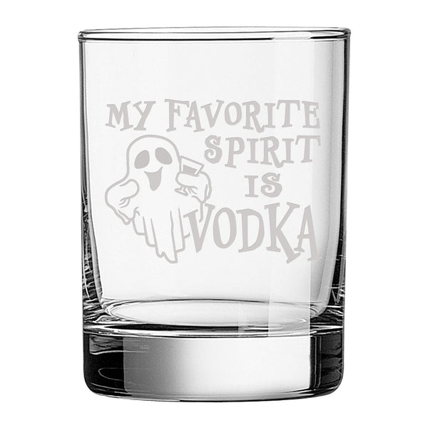 My Favorite Spirit Is Etched Rocks Glass
