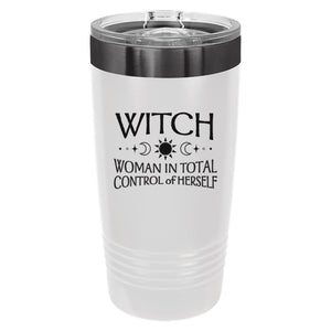 WITCH, Woman in Total Control of Herself Etched Insulated Tumbler & Lid