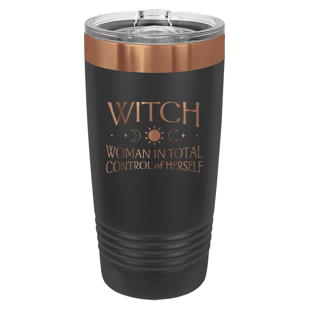 WITCH, Woman in Total Control of Herself Etched Insulated Tumbler & Lid