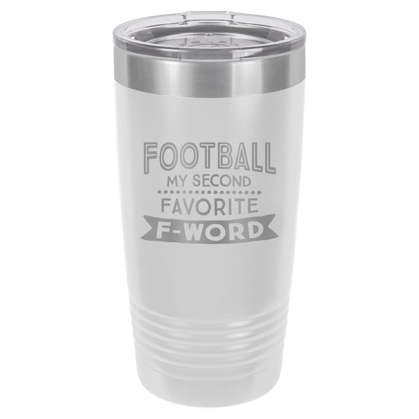 Football My Second Favorite F-Word Etched Insulated Tumbler & Lid