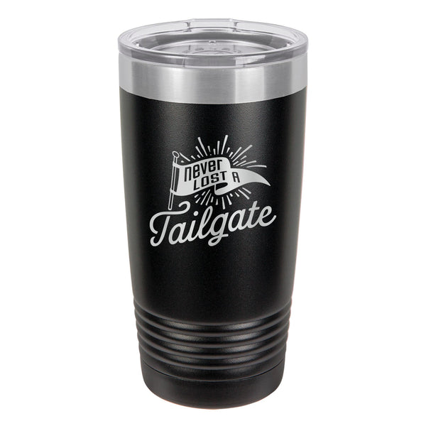Never Lost a Tailgate Etched Insulated Tumbler & Lid
