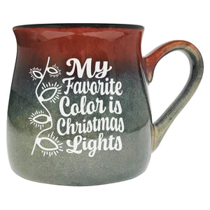 My Favorite Color Is Christmas Lights Etched Ceramic Mug