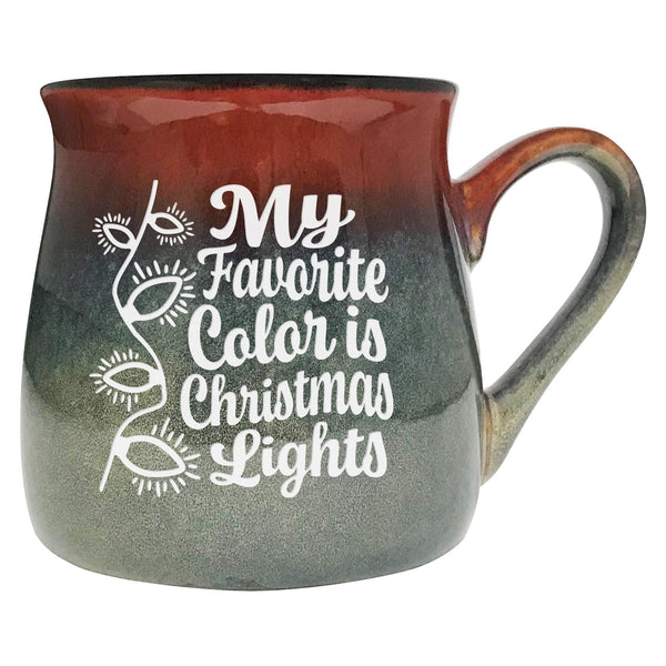My Favorite Color Is Christmas Lights Etched Ceramic Mug