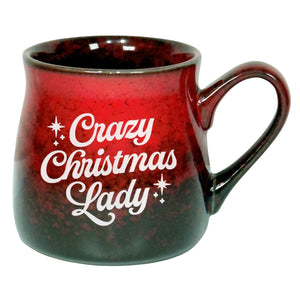 Crazy Christmas Lady Etched Ceramic Mug