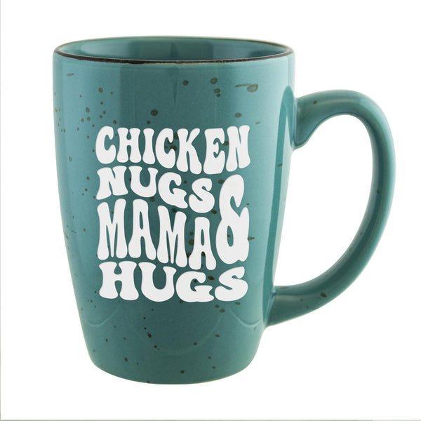 Chicken Nugs & Mama Hugs Etched Ceramic Coffee Mug