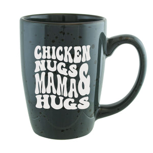 Chicken Nugs & Mama Hugs Etched Ceramic Coffee Mug