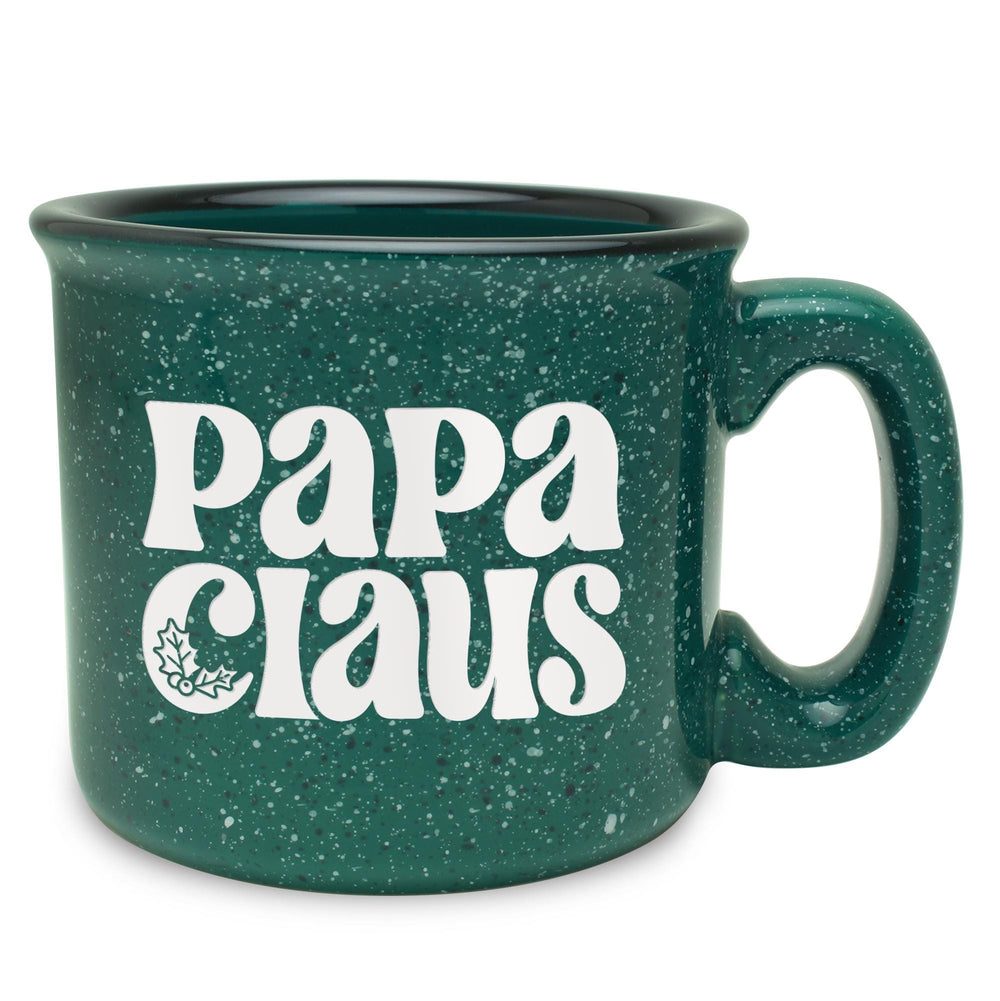 Papa Claus Etched Ceramic Camp Mug