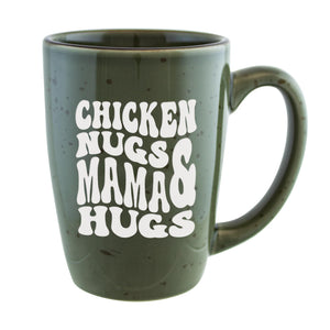 Chicken Nugs & Mama Hugs Etched Ceramic Coffee Mug