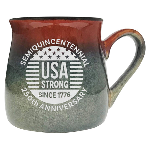 Semiquincentennial USA Strong Since 1776 Sand Etched Ceramic Mug, USA 250th Anniversary