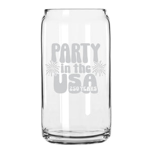 Party in the USA Beer Can Glass, 250th Anniversary USA